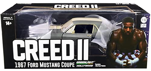 Greenlight 1967 Coupe Matt Black con rayas blancas 1:18 miniatura 3