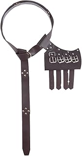 GORGECRAFT Funda de Piel Sintética para Espada Y Daga Medieval de Halloween con Forma de Rana Cinturón Ajustable Renacentista Piel Sintética Marrón Coco Estilo Retro Funda de Espada para Disfraz de Pi