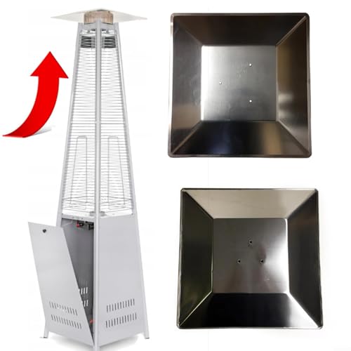 Ersatz Quadratischer Reflektor Flammschutz für Pyramiden Terrassenstrahler, Aluminium Wärmeblech mit 7cm oder 11cm Lochabstand, Silber Abdeckung für Gartenheizung(11cm)-6