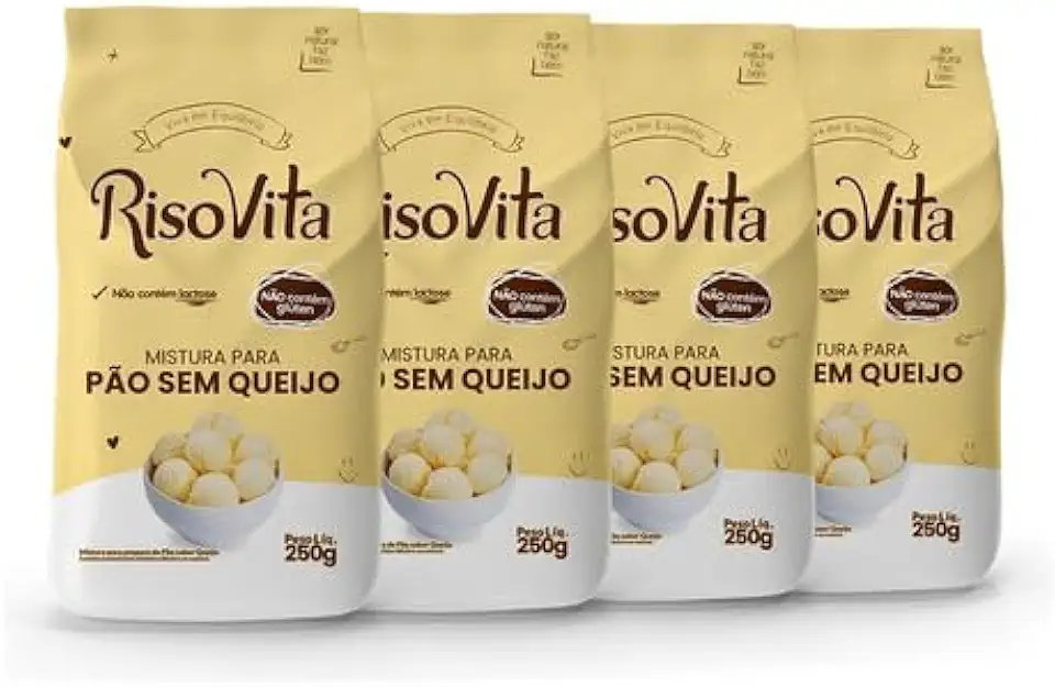 Pão Sem Queijo Sem Glúten E Lactose Risovita 250g 4 Unidades