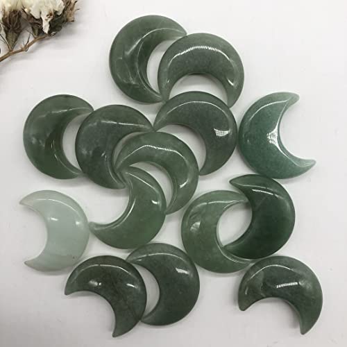 WGPHDW Decorazione di Meditazione di guarigione di Crista Natural Crystal Green Aventurine Stone Love Moon Shaped Stone Feng Shui Decorazione Guarigione Naturale Crystal .Decorazioni per la casa