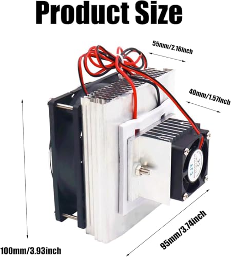 Image of DIY Thermoelectric Cooler Kit with Dual Heatsinks and Radiator Fan for Mini Fridge, Pet House AC, Cooling System Projects (TEC1-12706 Compatible, Peltier Not Included)