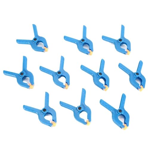 LuckQi 10pcs 2in Spring Clamps Woodworking Tools Plastic Nylon Grip Cramps Jaw Opening For Paper Cutting Canvas Plain Cloth Backgrounds