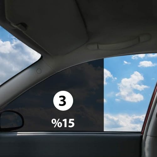 Car Window Tint Film for Auto Sun Shade Roll 15% VLT Black Universal Fit Width 30'' x Length 20 Ft Roll | Automotive Baby Protection Passenger Privacy Sunlight Heat UV Block and Scratch Resistant by mg mega oto market - Image 2