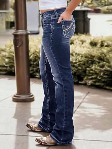 Image of Flamingals High Waist Boot Cut Jeans for Women Flare Denim Pants