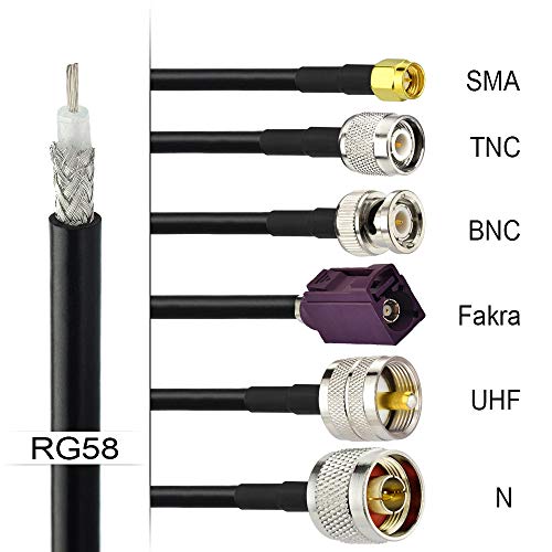 image for Superbat RG58 Coaxial Cable 50ft, 50 Ohm RG-58 Coax Cable for WiFi/Rou