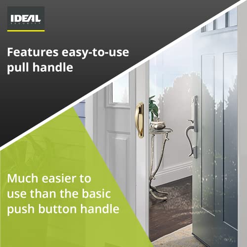 Ideal Security Door Handle With Keyed Deadbolt For Storm And Screen Doors, Bright Brass (4-Piece Set) #TOP5