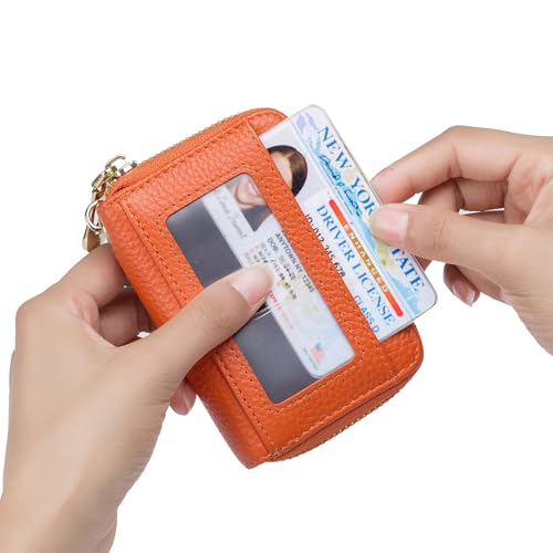 Image of imeetu Rfid Credit Card Holder,Genuine Leather Businese Card Case,Rfid Blocking Wallet for Women & Men