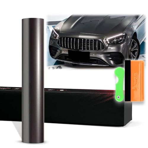 Film vinyle gris métallisé pour voiture 30x152 cm avec kit outils