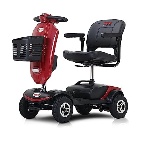 Folding Mobility Scooter for Adults,Powered Mobility Scooters for Seniors-300 Lbs Max Weight,Compact Mobility Scooter for Adults with Seat and Basket,Supermarket Shopping（red Upgrade） Cover