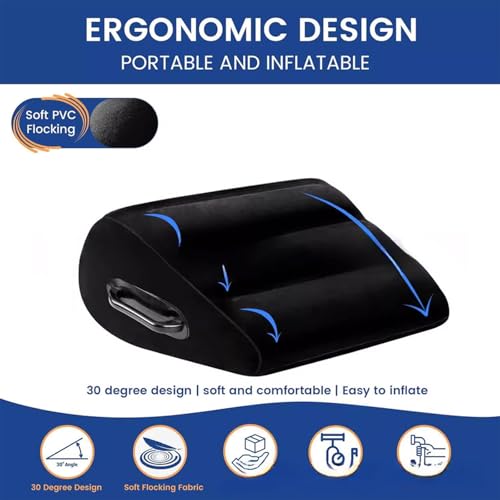Miniatura 4 de Yugshnkfc Almohada Inflable Para Cama Multiposición Cojines Ortopédicos Con Soporte Para Rodilla Y Espalda Fundas Flocadas De Pvc Almohada De Cuña