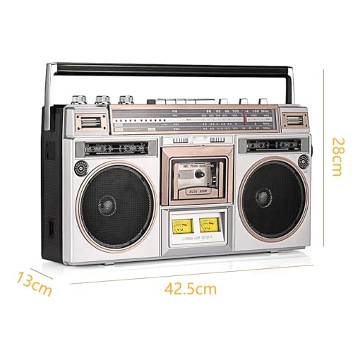 Retro Bluetooth, przenośny odtwarzacz kasetowy AM/FM z wbudowanym głośnikiem, na rodzinne spotkania i podróże
