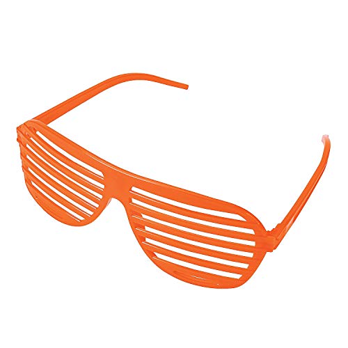 Fun Express - Orange Shutter Shades - Apparel Accessories - Eyewear - Novelty Glasses - 12 Pieces