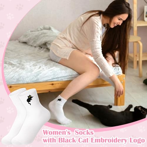 Image of Eurzom 10 Pairs Socks Womens Crew Elastic Ankle Length Cotton Socks Aesthetic Cute Lightweight Low Cut Gifts for Women