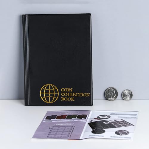 Coin Flip Holder Albums - 120 Pockets 2x2 inches Coin Storage Books for Coin Cardboard Collection Holders CS43BK - Thumbnail 6