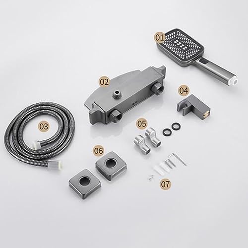 Robinet de bain cascade multifonction en laiton chrome avec douchette mitigeur mural - 5