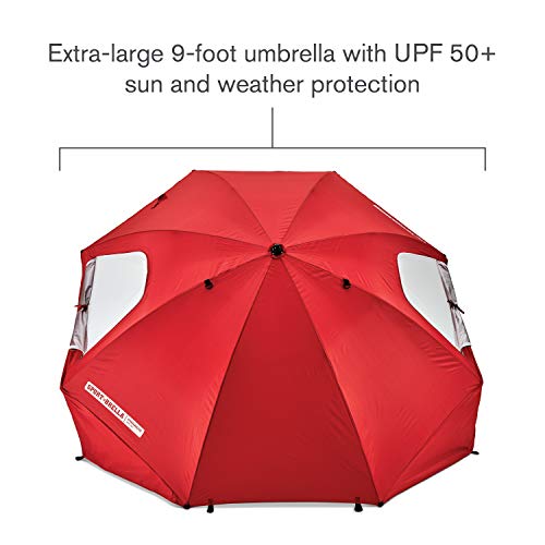 Sport-Brella Premiere XL UPF 50+ Umbrella Shelter for Sun and Rain Protection (9-Foot, Red), Model:BRE01-XL-025-02