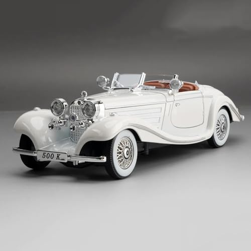 Image of 1:24 Diecast Vintage Toy Car Die Cast Metal Classic 500ki Car Light Sound Pull Back Openable Door Cars for Kids
