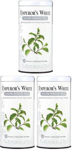 Image of The Republic of Tea - Emperor's 100% White Tea, Zero Calorie, Sugar-Free, Carb-Free, 50 Tea Bag Tin (Pack of 3)