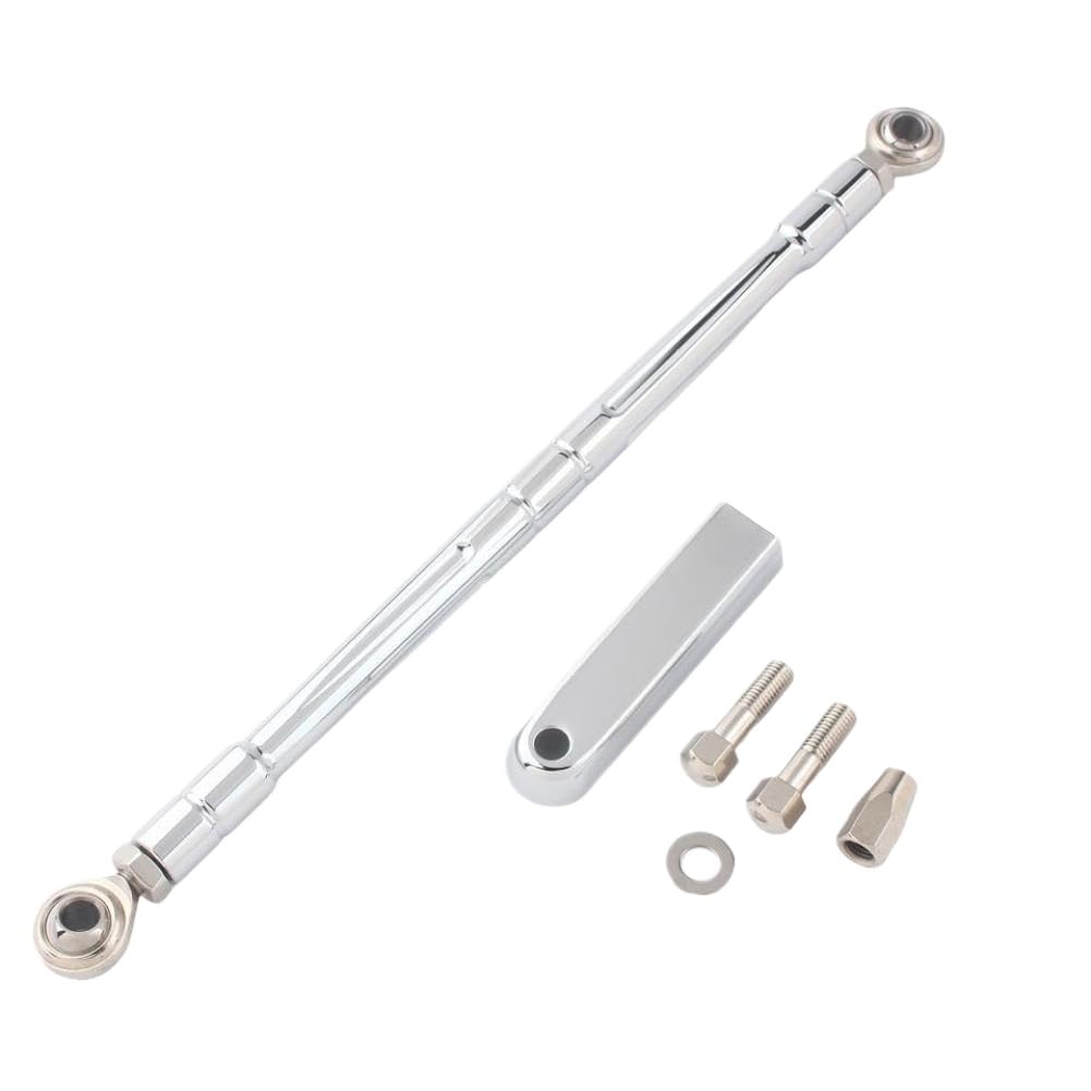 Anawyuzma Chrome Motorcycle Cnc Cut Shift Linkage Shifter Link Round Rod Compatible With Softail Fat Breakout Touring Street Electra Road(Chrome)