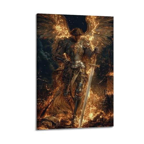 Poster ange de feu pour habiller un mur vide toile cadre QXYUIN 30x45