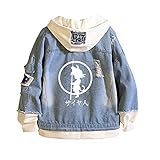 Diseño: sudadera con estampado de anime, manga larga, con capucha, sin bolsillos.