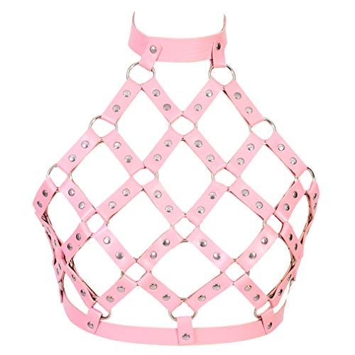 Women Leather Body Chest Harness Waist Harajuku Belt Bandeau Lingerie Halter Caged Bra Pu Punk Festival Rave Costume2