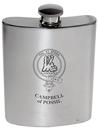 Flacon de rein Campbell of Possil anti-fuite étain poli 6 oz