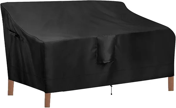OutdoorLines Outdoor Waterproof Patio Loveseat Couch Cover - UV Resistant Patio Sofa Furniture Covers Weatherproof Heavy Duty Glider Covers for Outdoor Furniture, 58Wx32.5Dx31H Inches, Black