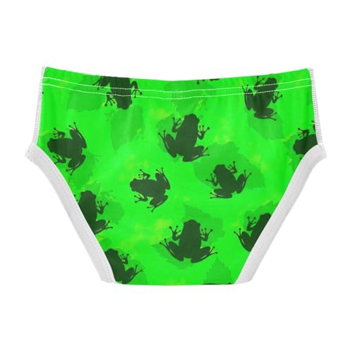 CHIFIGNO Boys Cotton Briefs Soft Underwear Breathable Briefs Underwear for Little Boys, Black Frog Green2