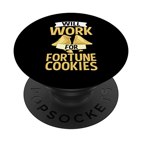 Fortune Cookie Chinese Funny Quotes Sayings Recipe PopSockets Swappable PopGrip, Black