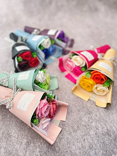 BIOフレグランスソープフラワー フェアリー3輪ローズBOX ギフトボックス お祝い 記念日 お見舞い ギフト (オレンジ) [4]