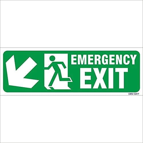 - Amazing sign Night Glow Emergency Exit Men Running with Arrow Sign Board