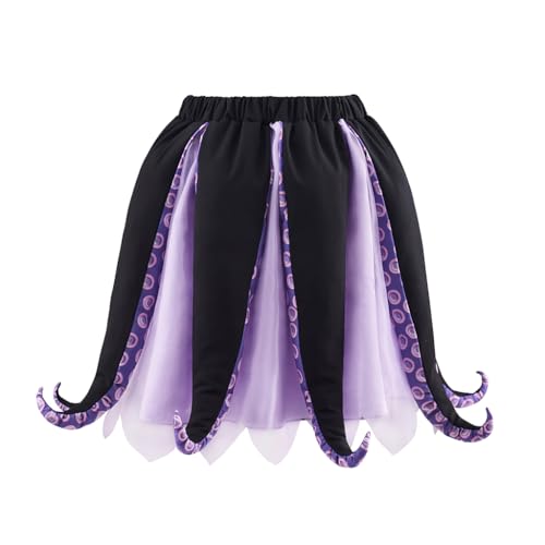 LQTIKLD Ursula Costume Women Purple Octopus Tutu Dress Tentacle Skirt-LXL