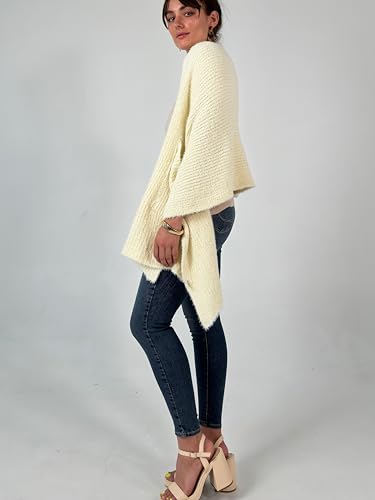 CATCHY & CRAFTY Women's Knitted Scarf Shawl Wrap Poncho Versatile Cardigan Sweater Cape Fall Winter Gift3