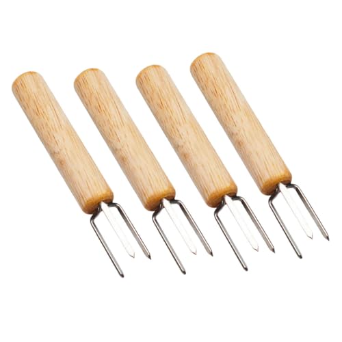 POPETPOP 4Pcs Portable Bbq Forks Multi Function Corn Holders for Grilling Professional Skewers for Picnics and Camping Easy to Use and Carry
