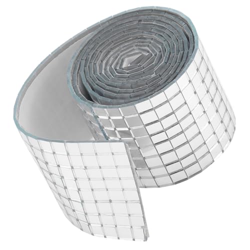 MALUGOGO 1 rollo de azulejos de pared de mosaico plateado para manualidades, material de fibra de vidrio, estilo moderno, elegante, decorativo, resistente al desgaste, seguro para decorar jarrones y