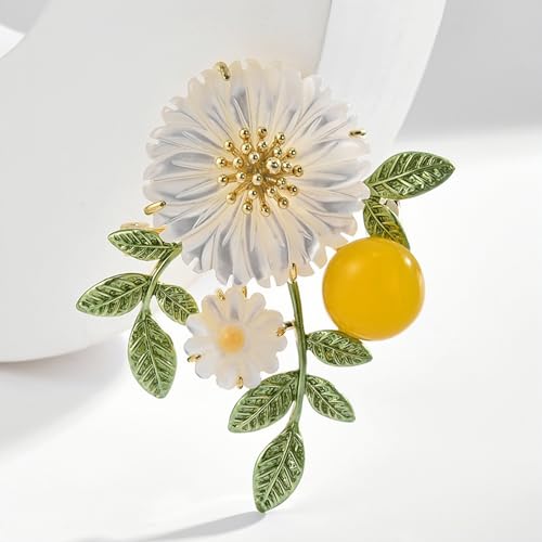 Image of Fashion Flower Brooches for Women Rhinestone Flower Brooches Pins 18k Gold Plated Lapel Pins Jewelry for Girlfriend Wife