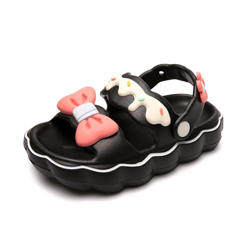 Luffymomo Little Kids Boys Girls Eva Sandals Lightweight Summer Sandal Double Back Stap with Flower and Bow