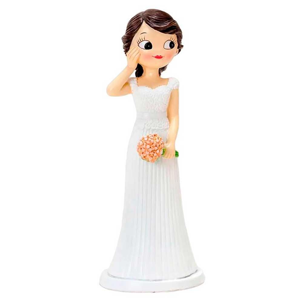 Tortenfiguren für Hochzeitstorten, Mädchen, Braut mit Blumensträußen, Andenken für lesbische Hochzeitstorten.