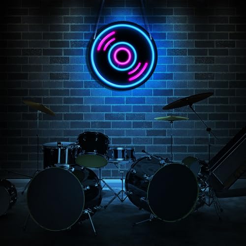 Image of Live Music Neon Sign Vinyl Record Decor Player Art Sign Bedroom Bar Birthday Christmas Gift