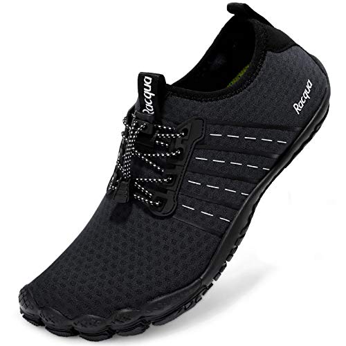 Racqua Pool Shoes Quick Dry Barefoot Water Aqua Sport Beach Swim Surf Hiking Diving Walking for Men Women Black 11 W/10 M