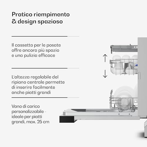 Klarstein Velaire Lavastoviglie Da Incasso 45Cm - Semi-Integrata, 10 Coperti, 9 Programmi, Silenziosa 42 Db, Classe B, Aquastop, Blocco Bambini, Display, Lavastoviglie Incasso - 5