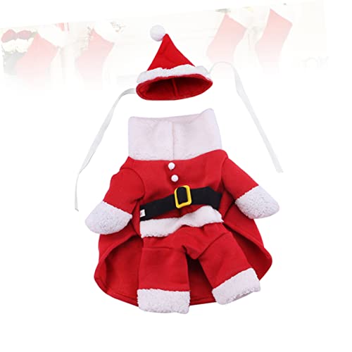 Disfraz de perro GANAZONO Navidad M polar fleece rojo miniatura 5