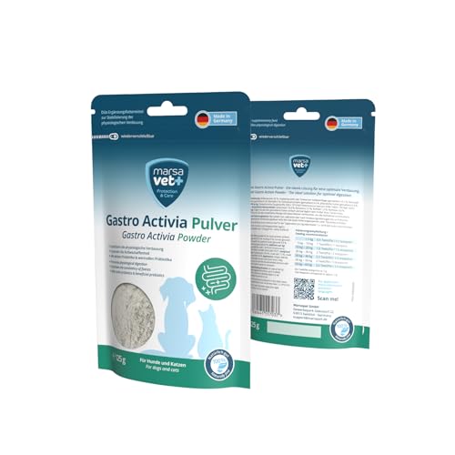 Marsavet Gastro Activia Pulver Diät-Ergänzungsfuttermittel zur Stabilisierung der physiologischen Verdauung für Hunde und Katzen – 125 g. Mit Probiotika & Präbiotika