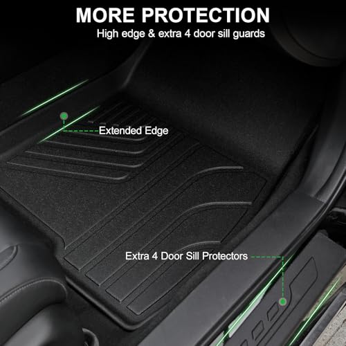 Image of Floor Mats for 2018-2022 Honda Accord (Gas & Hybrid Models), TPE All Weather Durable Floor Liners Door Sill Guards for Honda Accord Accessories