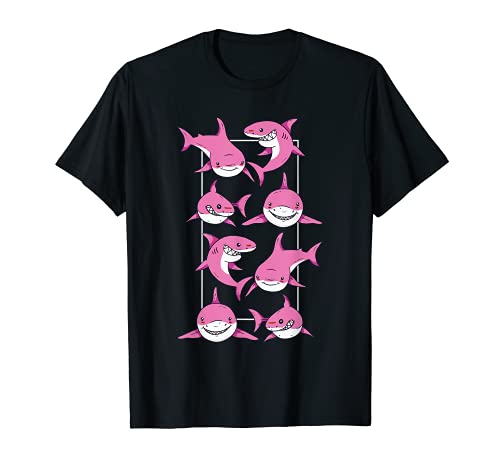 Shark Great White Cartoon Pattern Cute Animal Lovers Gifts T-Shirt