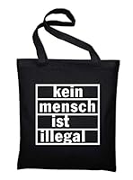Kein Mensch ist illegal Jutebeutel Baumwolltasche, schwarz