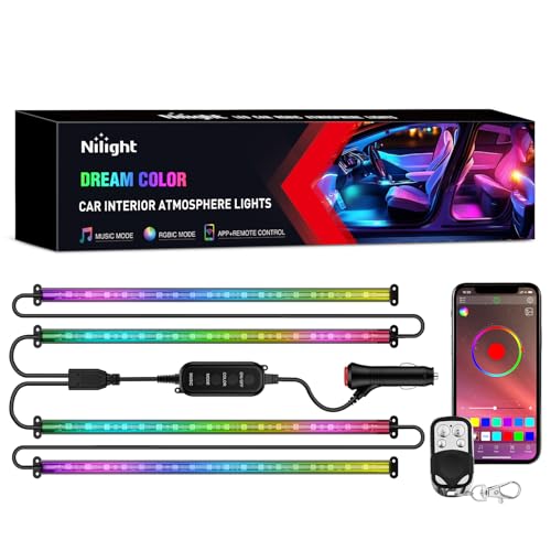 Nilight interior car strip lights with app and remote control