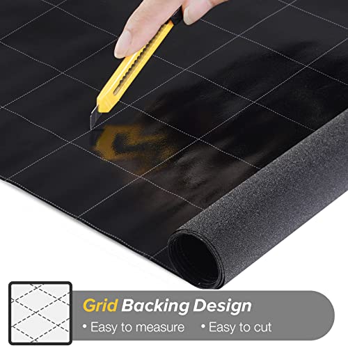 Rabbitgoo Total Blackout Window Film Privacy Room Darkening Window Tint For Home, 100% Light Blocking Black Window Cover, Removable Static Cling Glass Window Sun Blocker 17.5" X 78.7" #TOP2